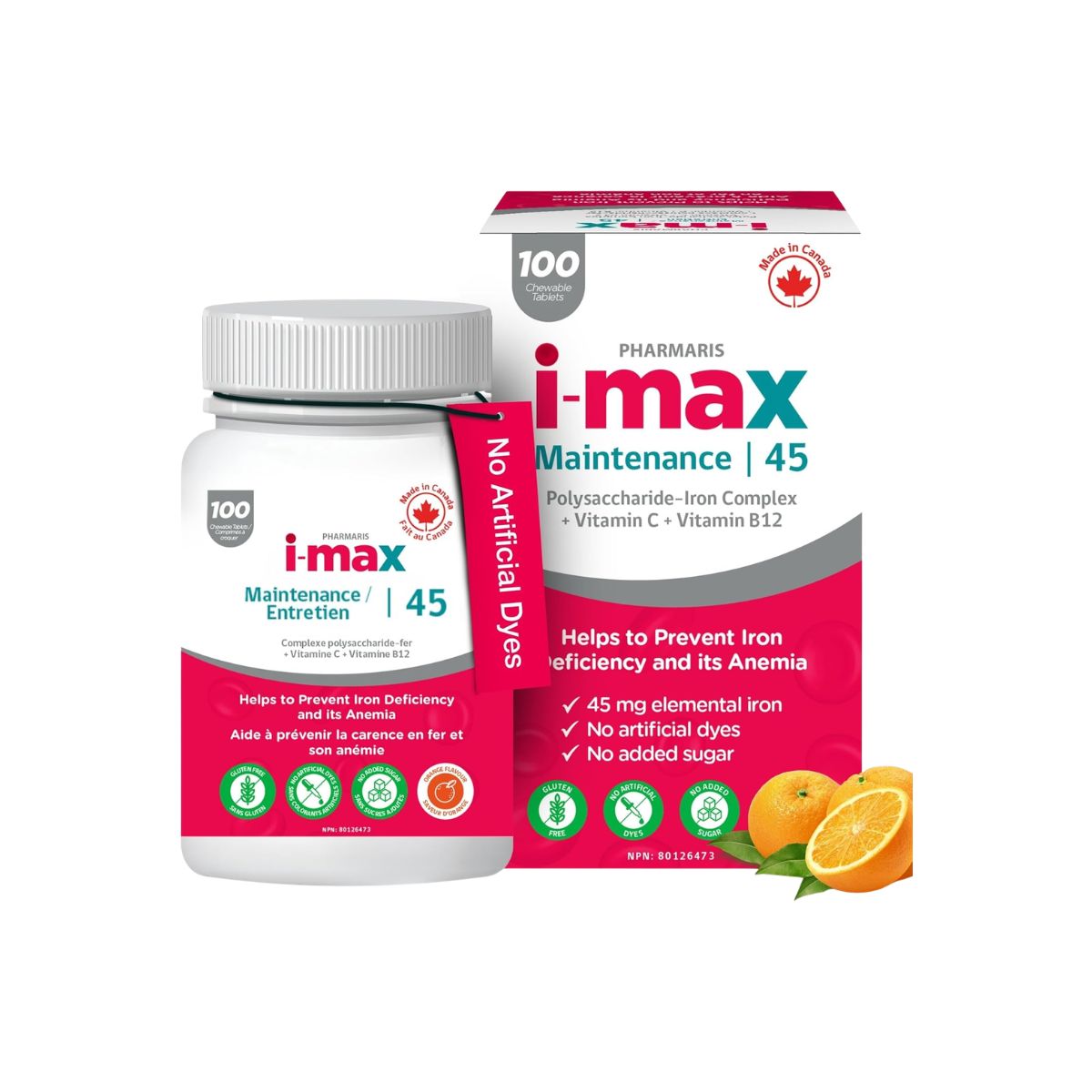 i-max Maintenance Iron, 45mg Polysaccharide-Iron Complex Vitamin C & B12
