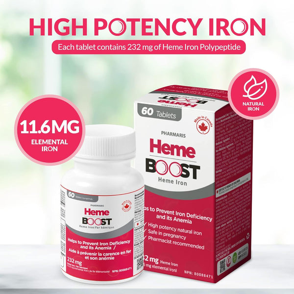 Hemeboost - High Potency Iron Supplement for Women & Men - Safe for Use in Pregnancy