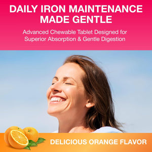 i-max Maintenance Iron, 45mg Polysaccharide-Iron Complex + Vitamin C & B12, No Artificial Dyes or Sugar, 100 Chewable Tablets