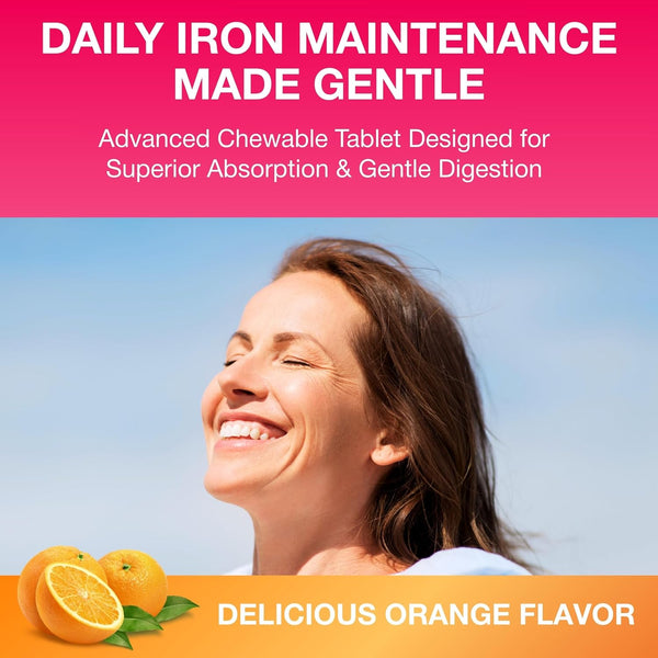 i-max Maintenance Iron, 45mg Polysaccharide-Iron Complex + Vitamin C & B12, No Artificial Dyes or Sugar, 100 Chewable Tablets