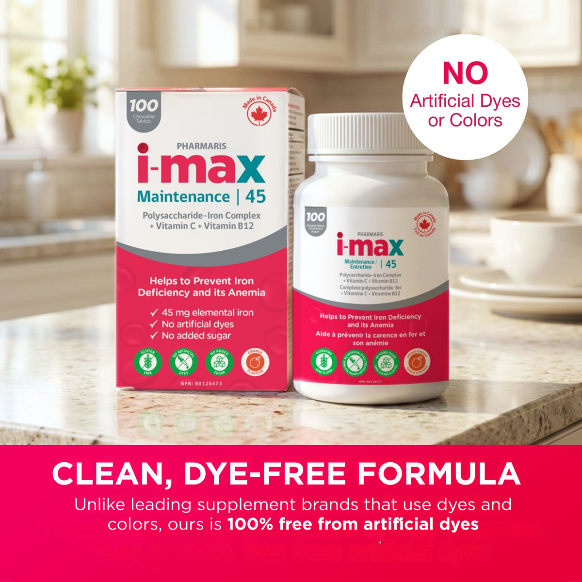 i-max Maintenance Iron, 45mg Polysaccharide-Iron Complex Vitamin C & B12