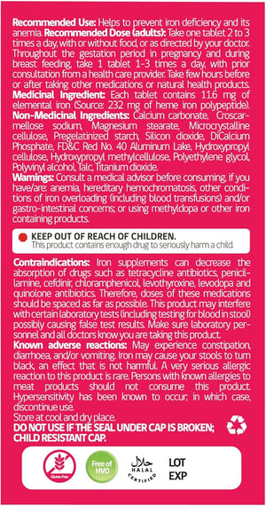 Hemeboost - High Potency Iron Supplement for Women & Men - Safe for Use in Pregnancy