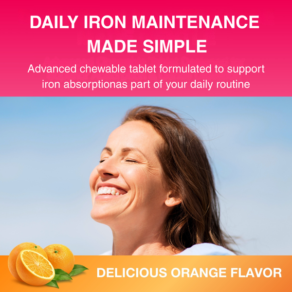 i-max Fer d'entretien, complexe de fer et de polysaccharides 45 mg + vitamines C et B12, sans colorants ni sucres artificiels, 100 comprimés à croquer